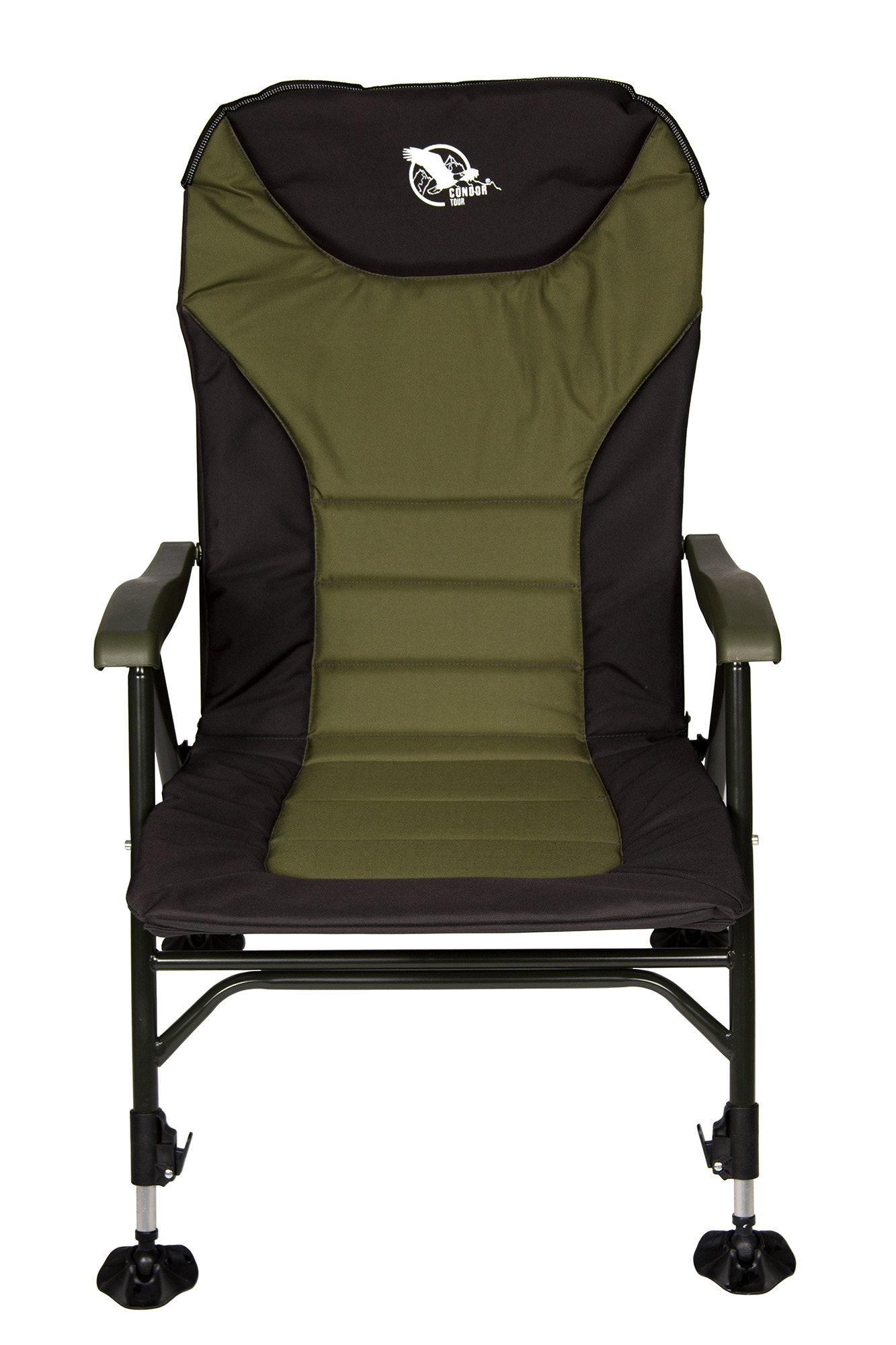 Кресло  раскладное с откидной спинкой"Condor" 56х46х40/104 хаки/черное