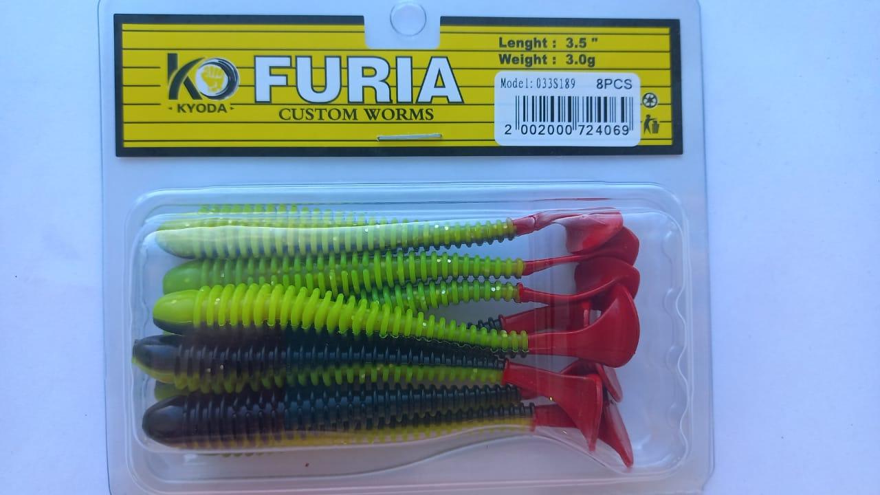 Виброхвост KYODA FURIA FA3,5, размер 8,9 см, цвет S189 (8 штук)