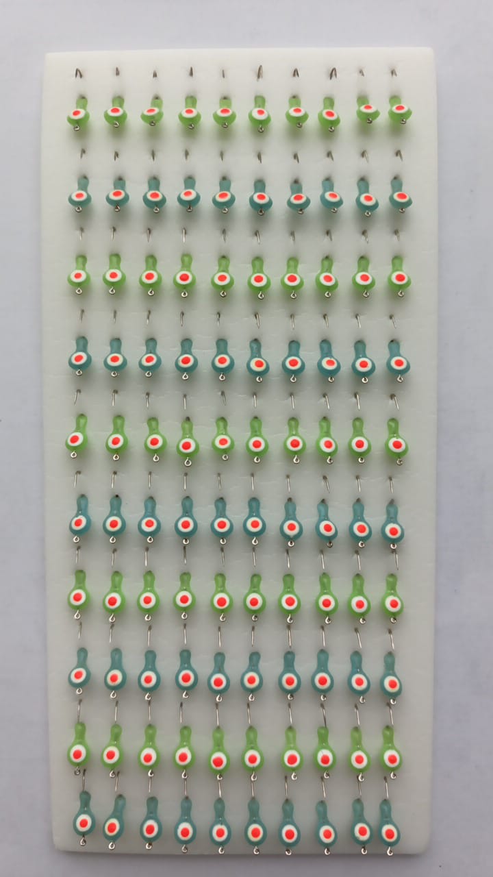 Мормышка фосфорная крашенная, цвет в ассортименте 100 шт(10)