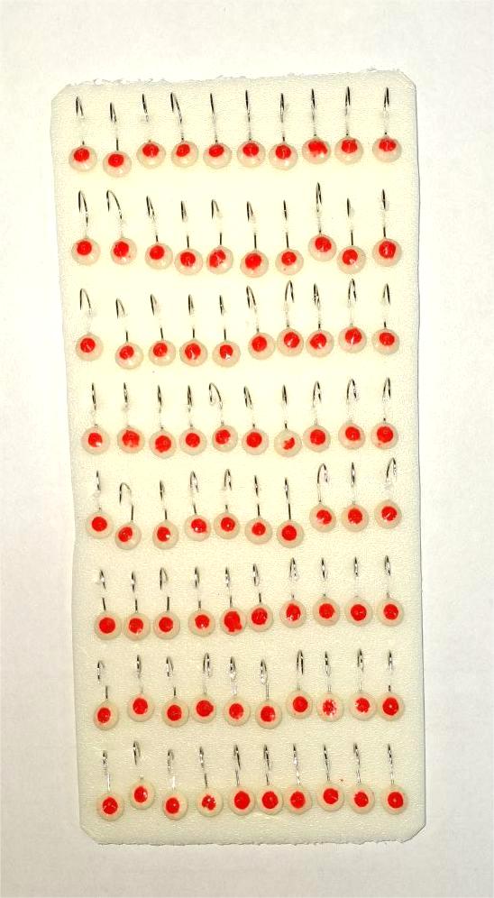 Мормышка фосфорная  №68  (набор) - d 8,  Pr /80шт/