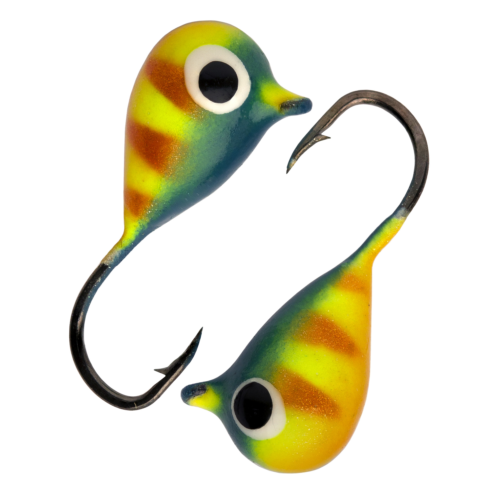 Капля с ушком d 5,0 мм, вес 1.8 гр, окраска малек, синий-желтый с коричневыми полосками /10 шт/