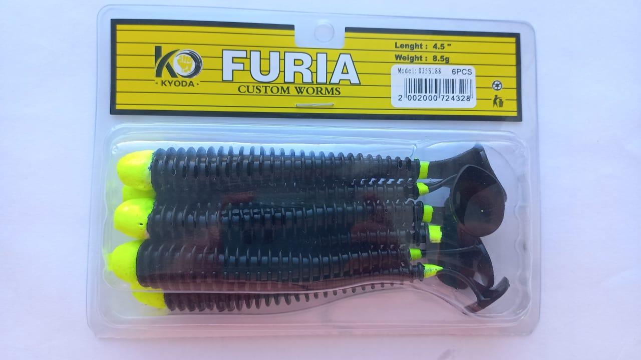 Виброхвост KYODA FURIA FA4,5, размер 11,4 см, цвет S188 (6 штук)