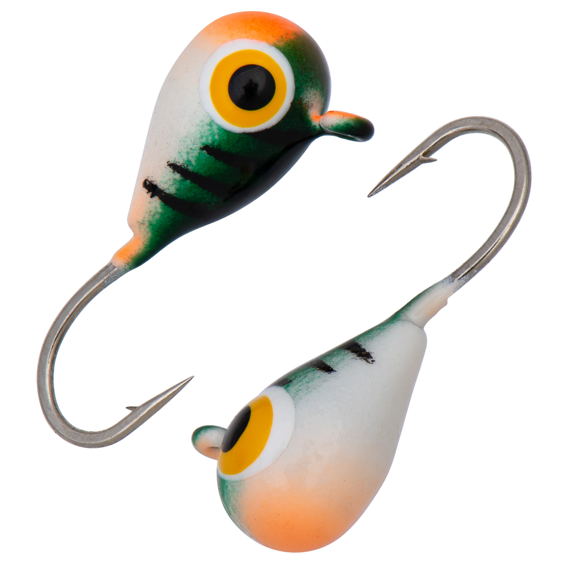 Капля с ушком d 5,0 мм, вес 1,84 гр, цвет малек темно зеленый оранжево белый с черн.полос. /10 шт/