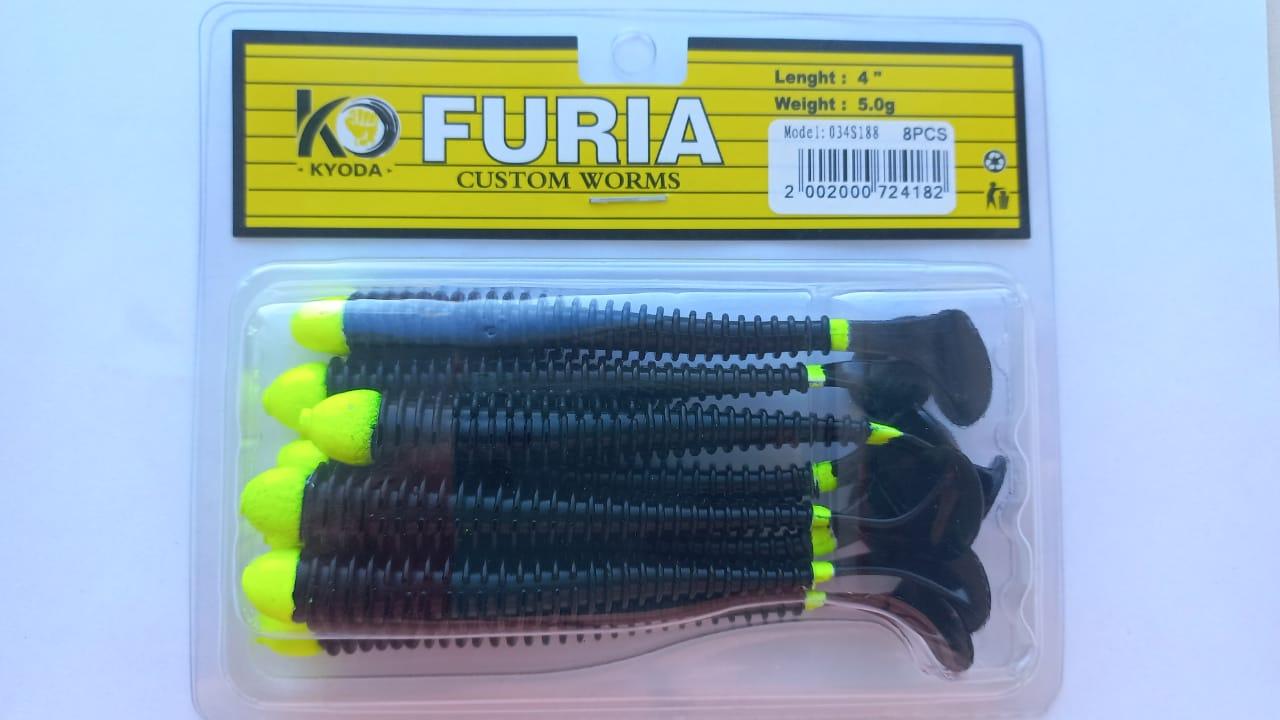 Виброхвост KYODA FURIA FA4, размер 10,2 см, цвет S188 (8 штук)