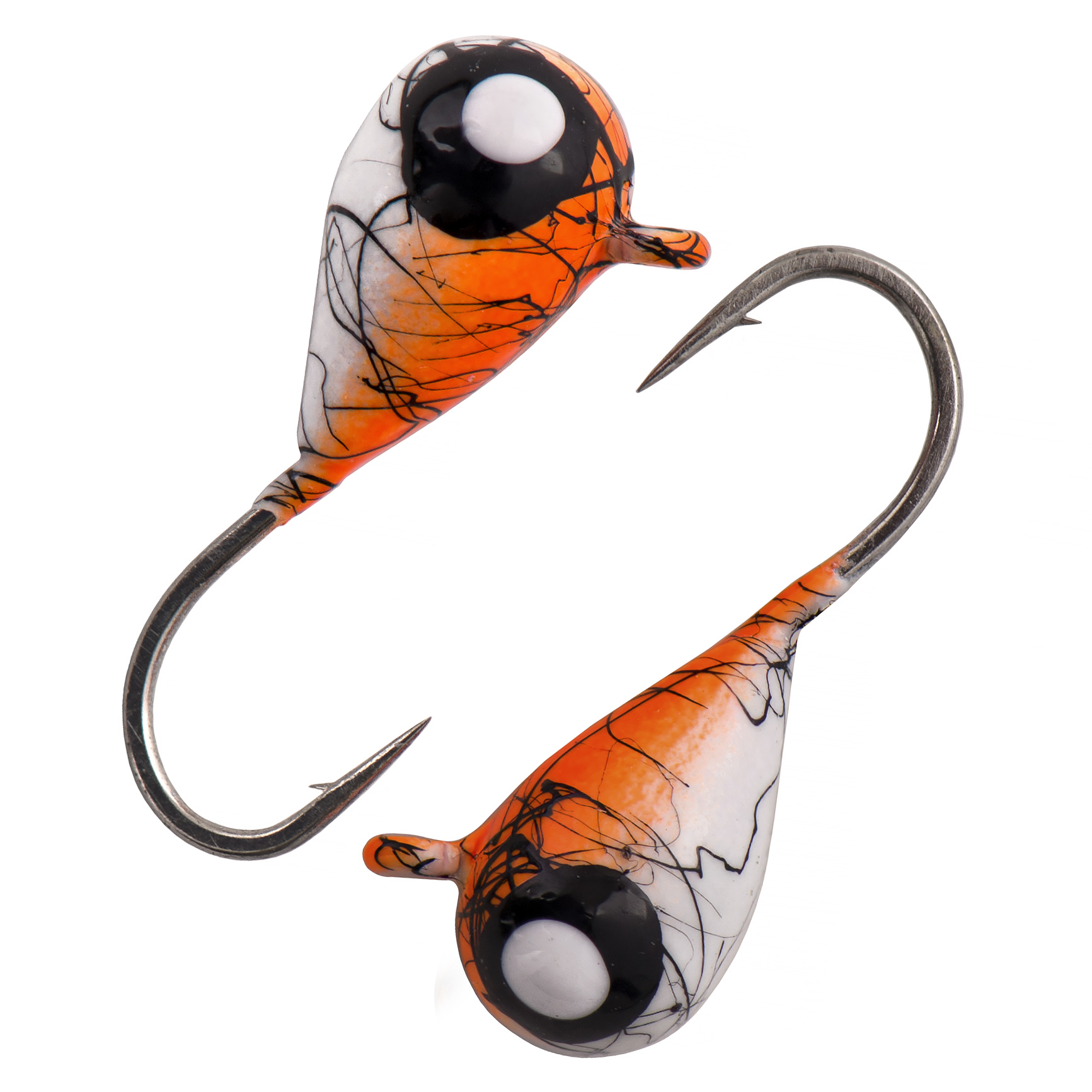 Капля с ушком d 4,0 мм, вес 1,04 гр, окраска малек, красная-белая мрамор  /10 шт/