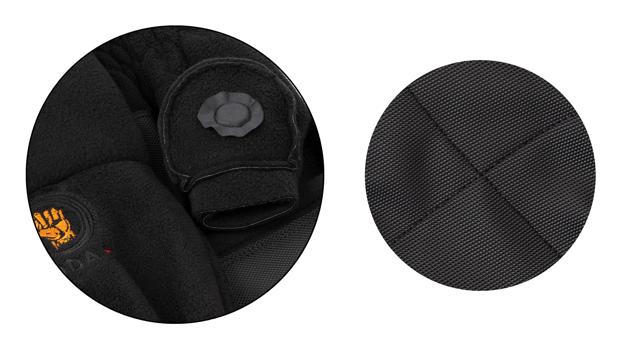 Перчатки-варежки KYODA с откидным верхом зимние, водонепроницаемые, флис, цвет чёрный, размер XL