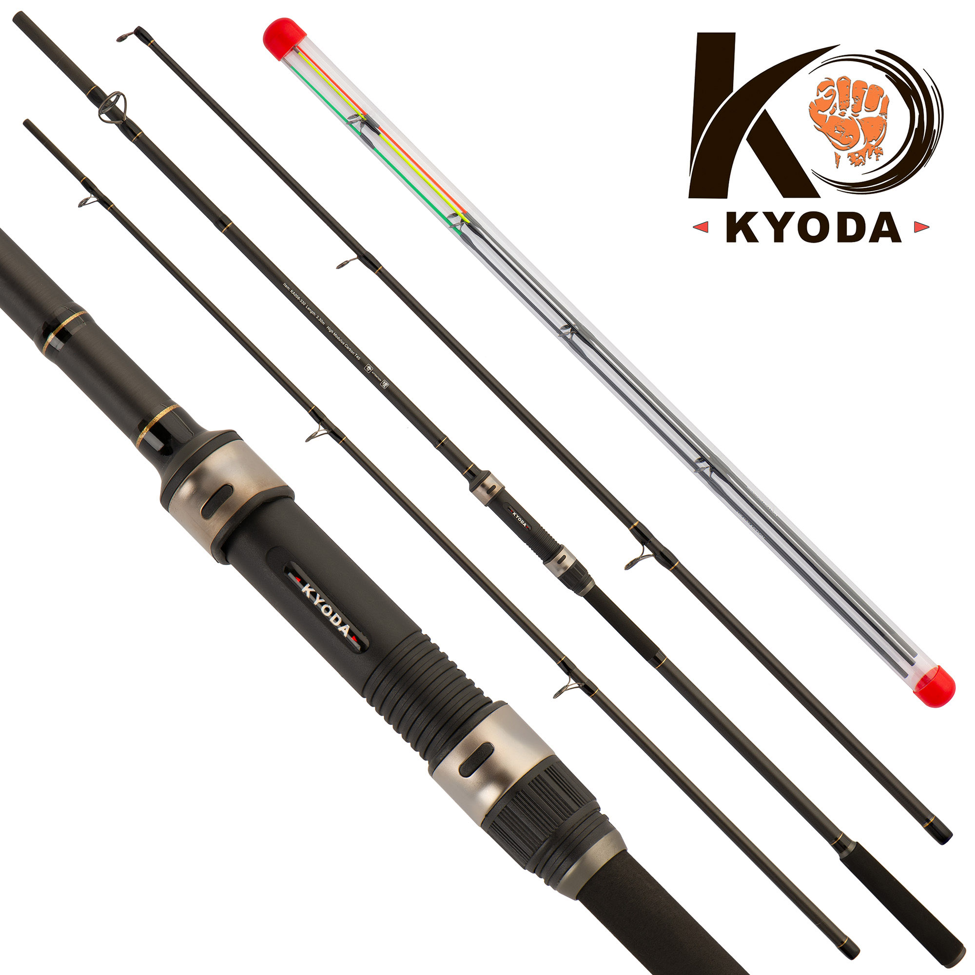 Удилище фидерное KYODA PRECISION длина 3,00 м, тест до 180 гр, carbon T40, штекер