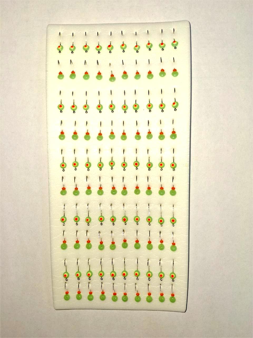 Мормышка фосфорная крашенная, цвет в ассортименте 100 шт(16)