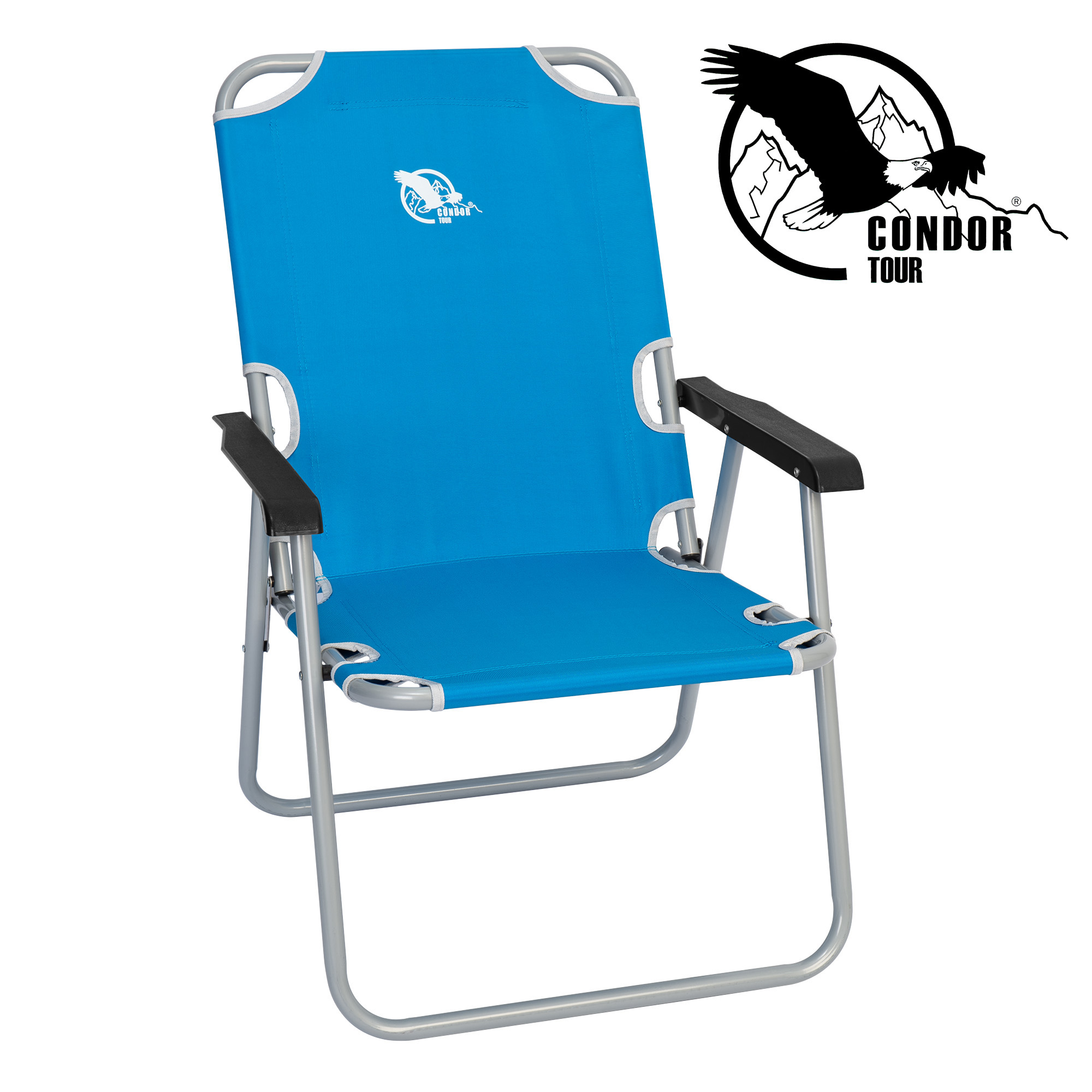 Кресло  раскладное "Condor" 54х62х40/85 см, вес 4,8 кг, цвет голубой, максимальная нагрузка 130 кг
