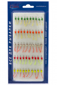 Мормышка фосфорная  №26 микс  (набор) - d 10, крючок №10  /50шт/