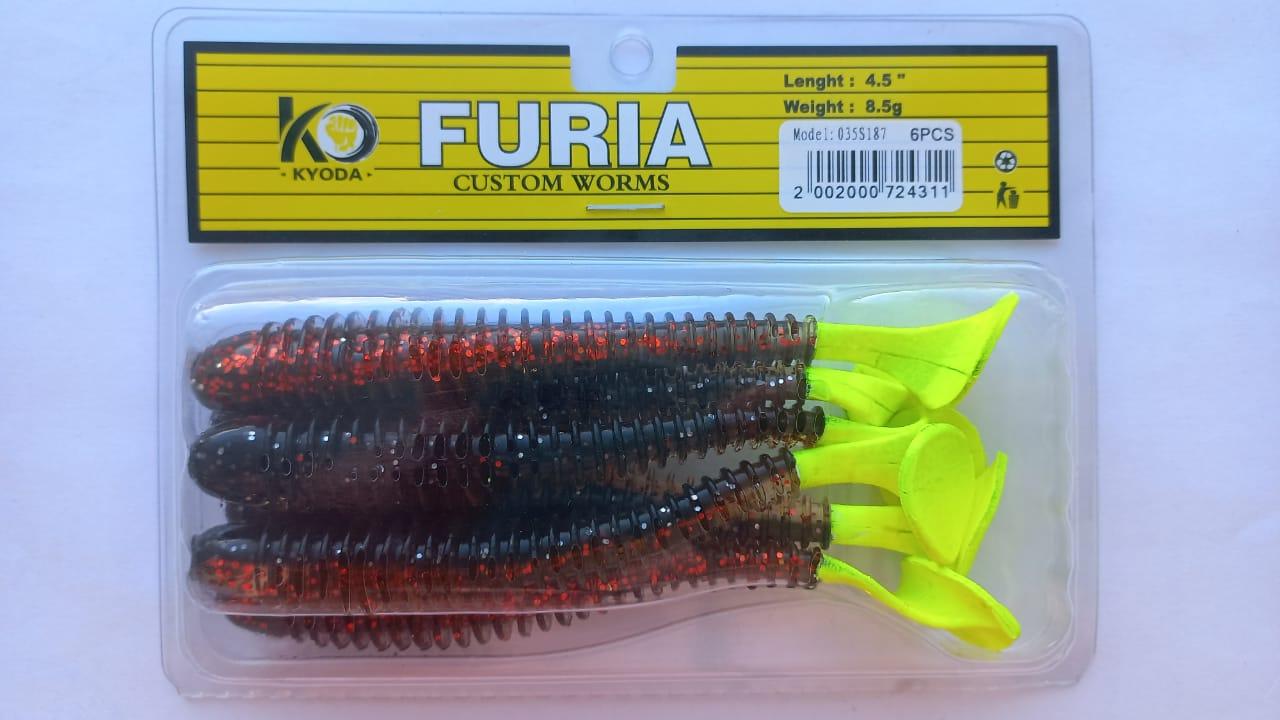 Виброхвост KYODA FURIA FA4,5, размер 11,4 см, цвет S187 (6 штук)