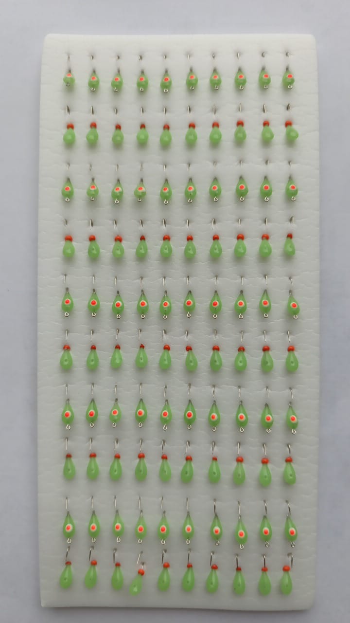 Мормышка фосфорная крашенная, цвет в ассортименте 100 шт(1)