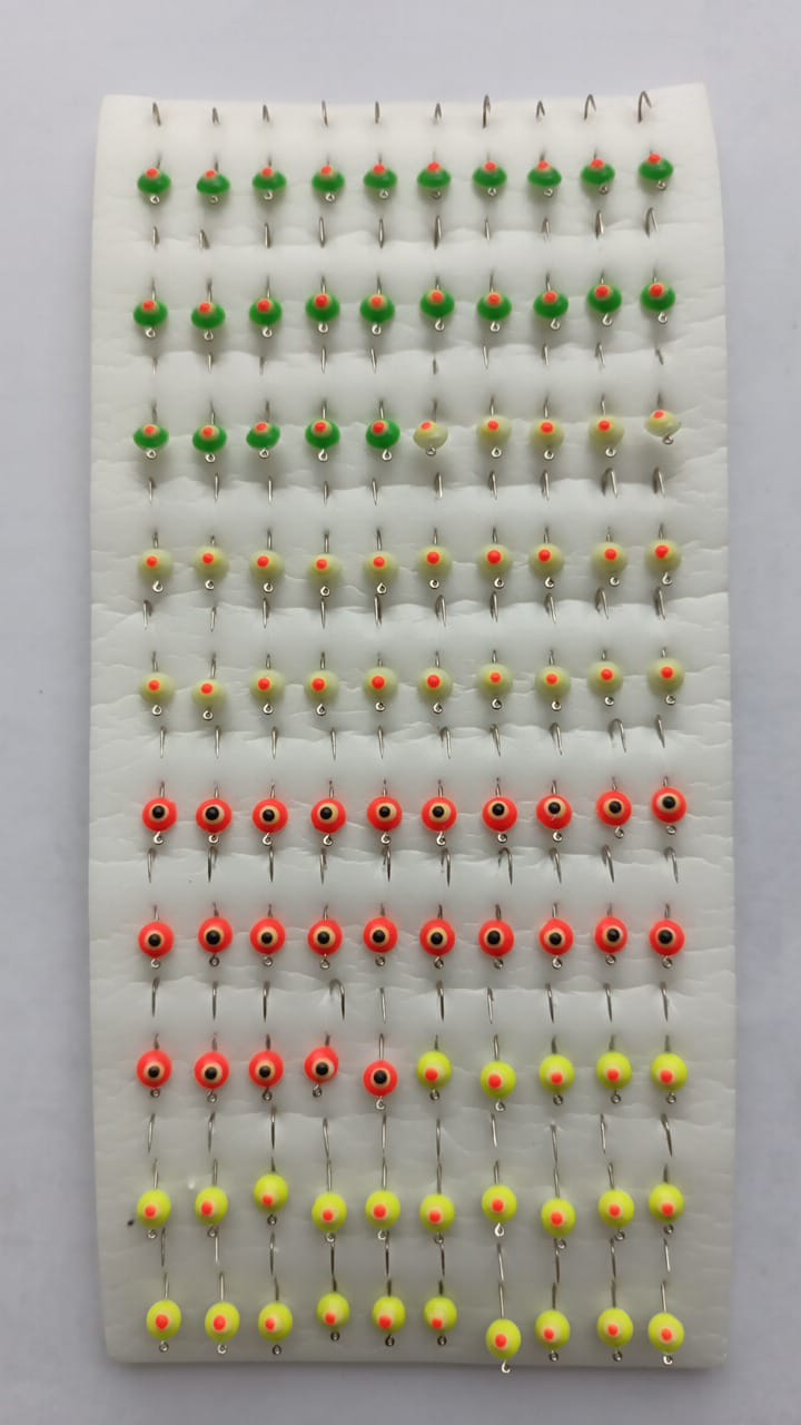 Мормышка фосфорная крашенная, цвет в ассортименте 100 шт(8)