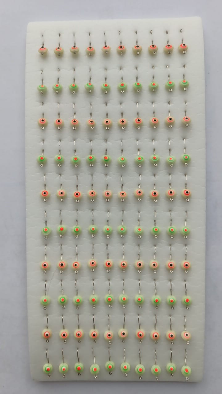 Мормышка фосфорная крашенная, цвет в ассортименте 100 шт(6)