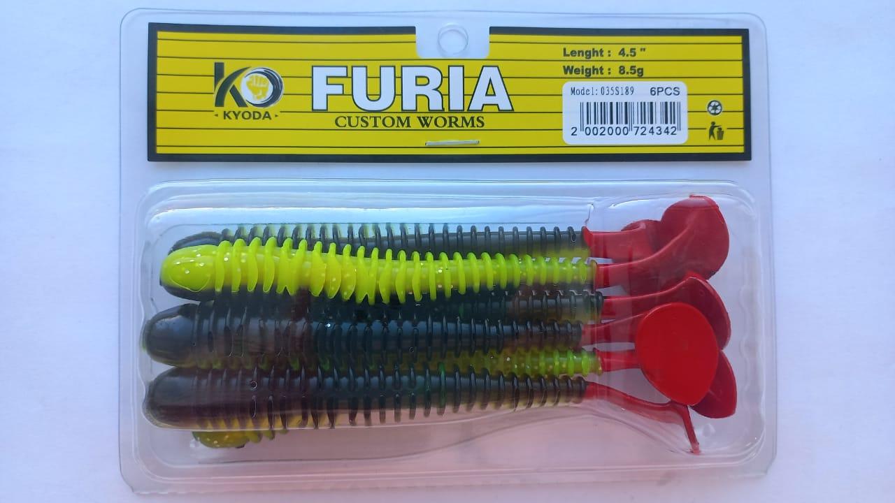 Виброхвост KYODA FURIA FA4,5, размер 11,4 см, цвет S189 (6 штук)