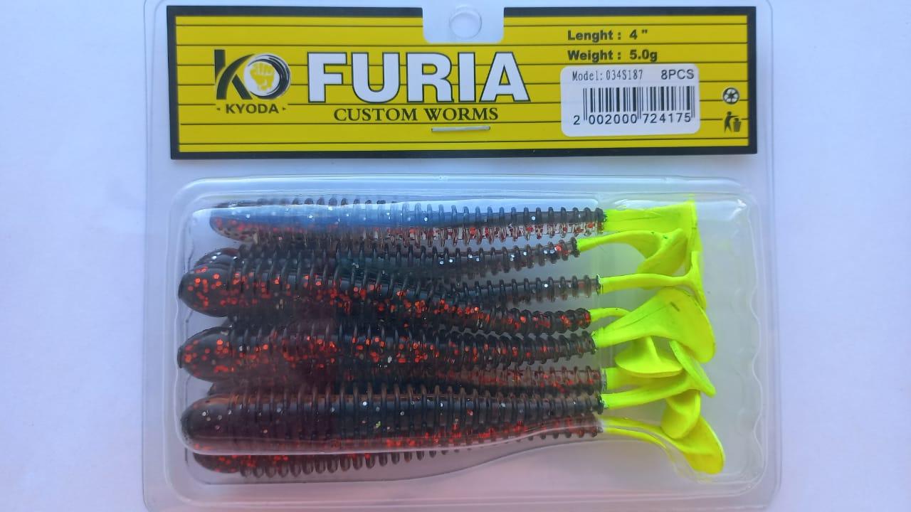 Виброхвост KYODA FURIA FA4, размер 10,2 см, цвет S187 (8 штук)