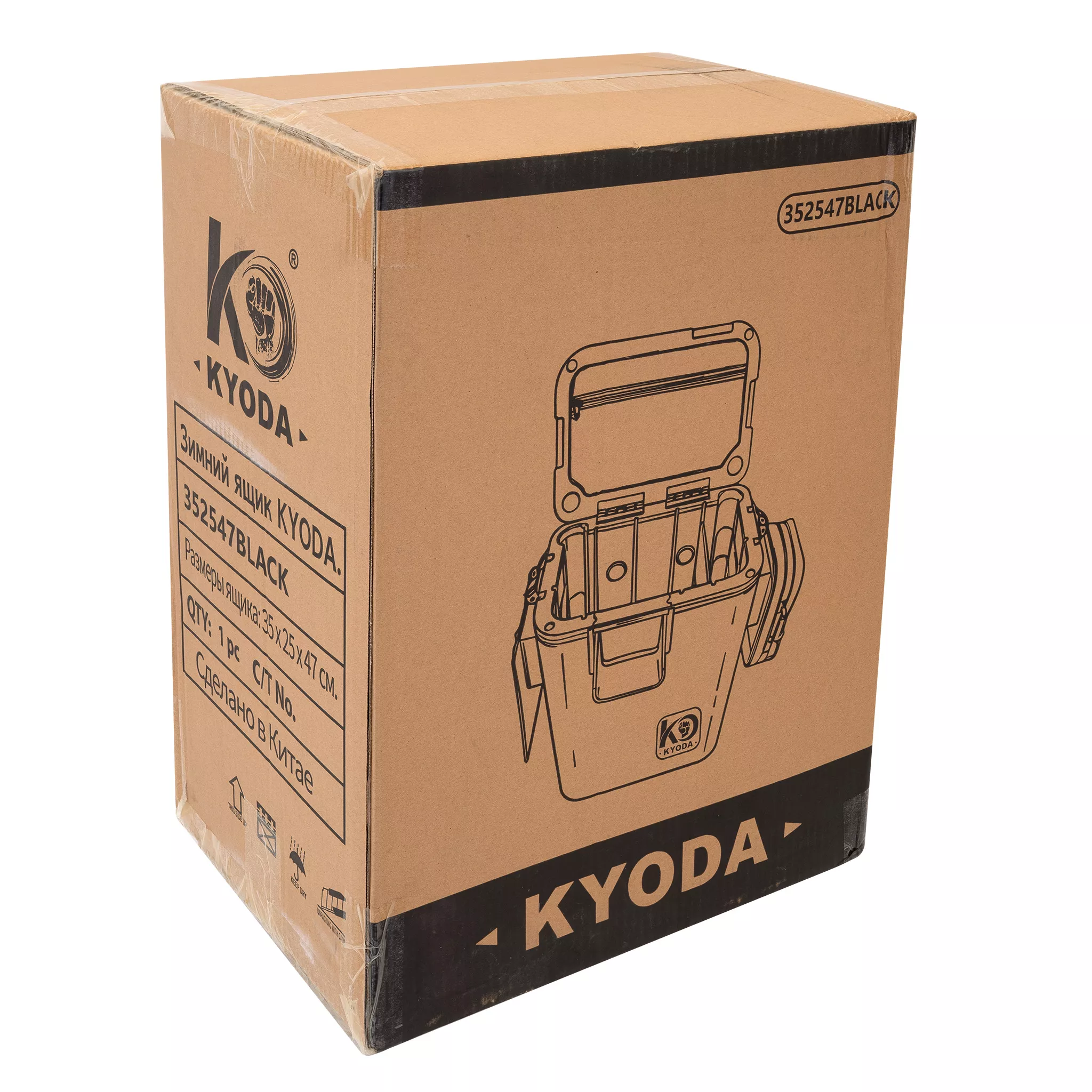 Ящик зимний KYODA, полипропиленовый (PPE), р-р 35х25х47, цвет черный Ящик зимний KYODA, полипропиленовый (PPE), р-р 35х25х47, цвет черный