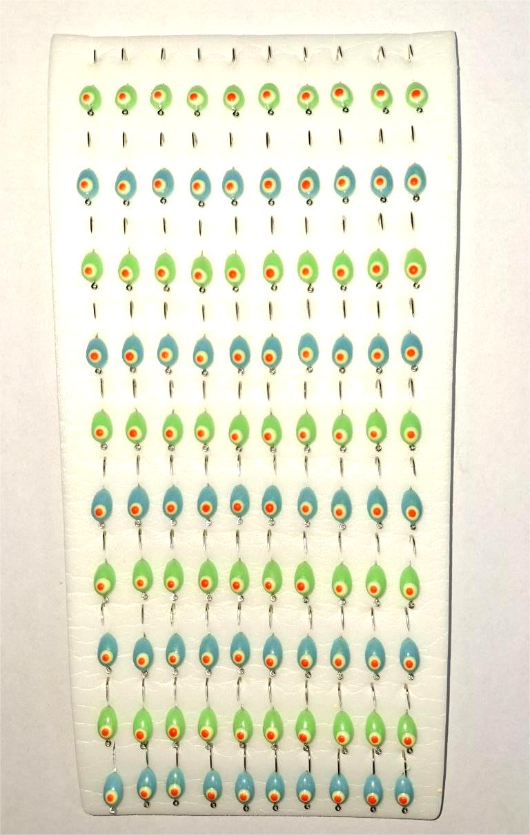 Мормышка фосфорная крашенная, цвет в ассортименте 100 шт(20)