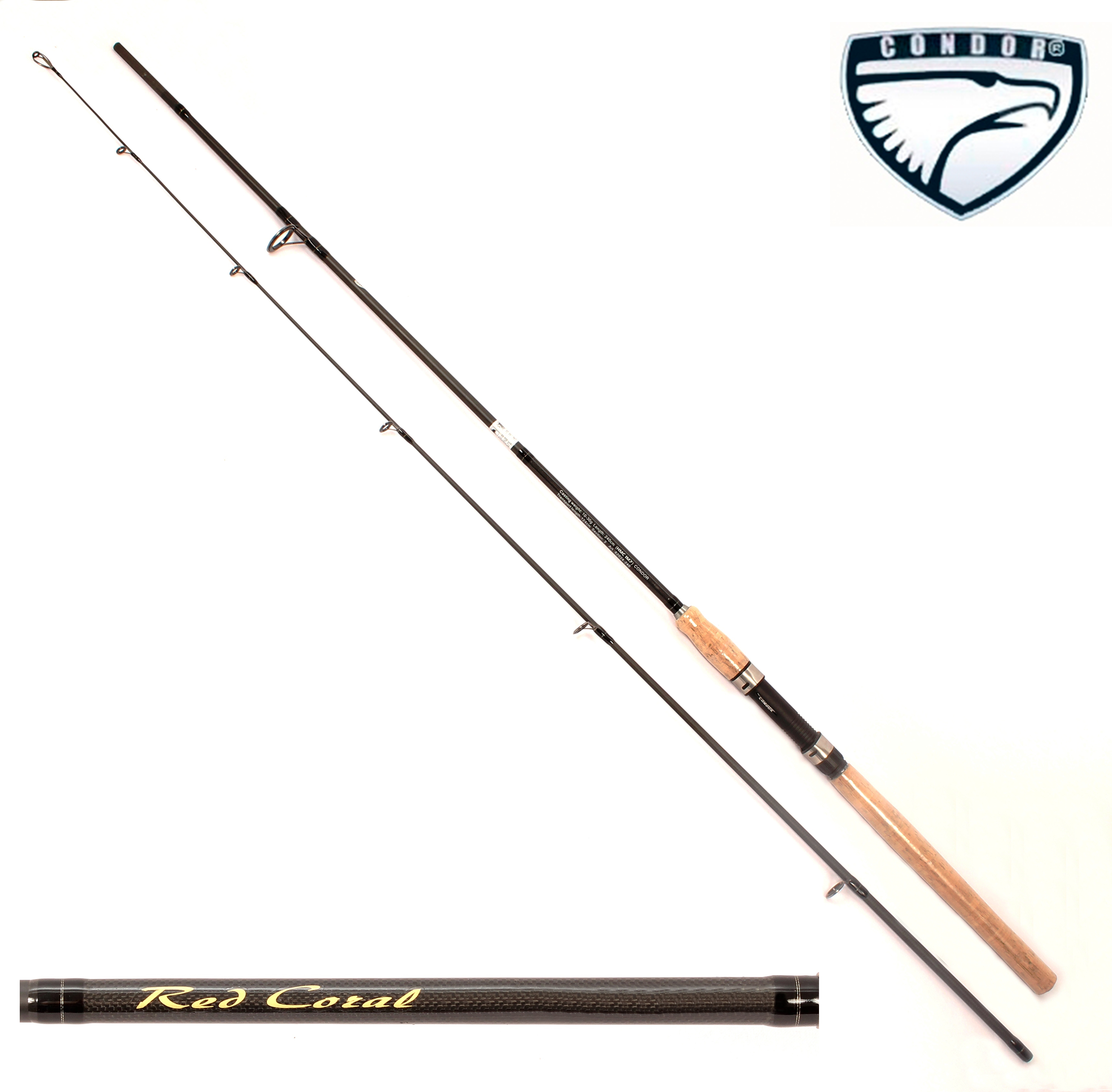 Спиннинг Condor "Red Coral Classic" длина 2,70 м, тест 5-25 гр, carbon IM7, штекер