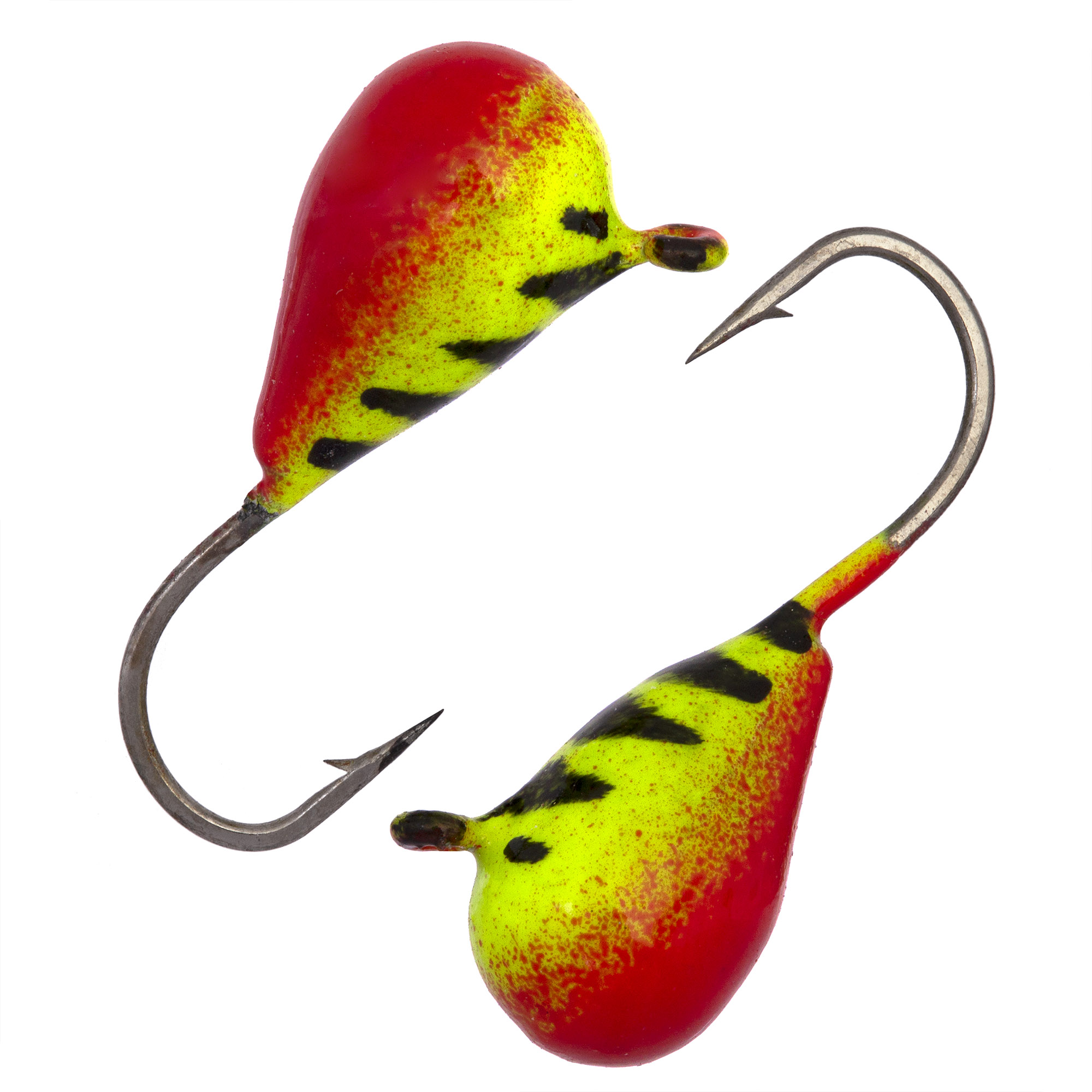 Капля с ушком d 5,0 мм, вес 1,8 гр, окраска ярко-красная + желтая с полосками /10 шт/