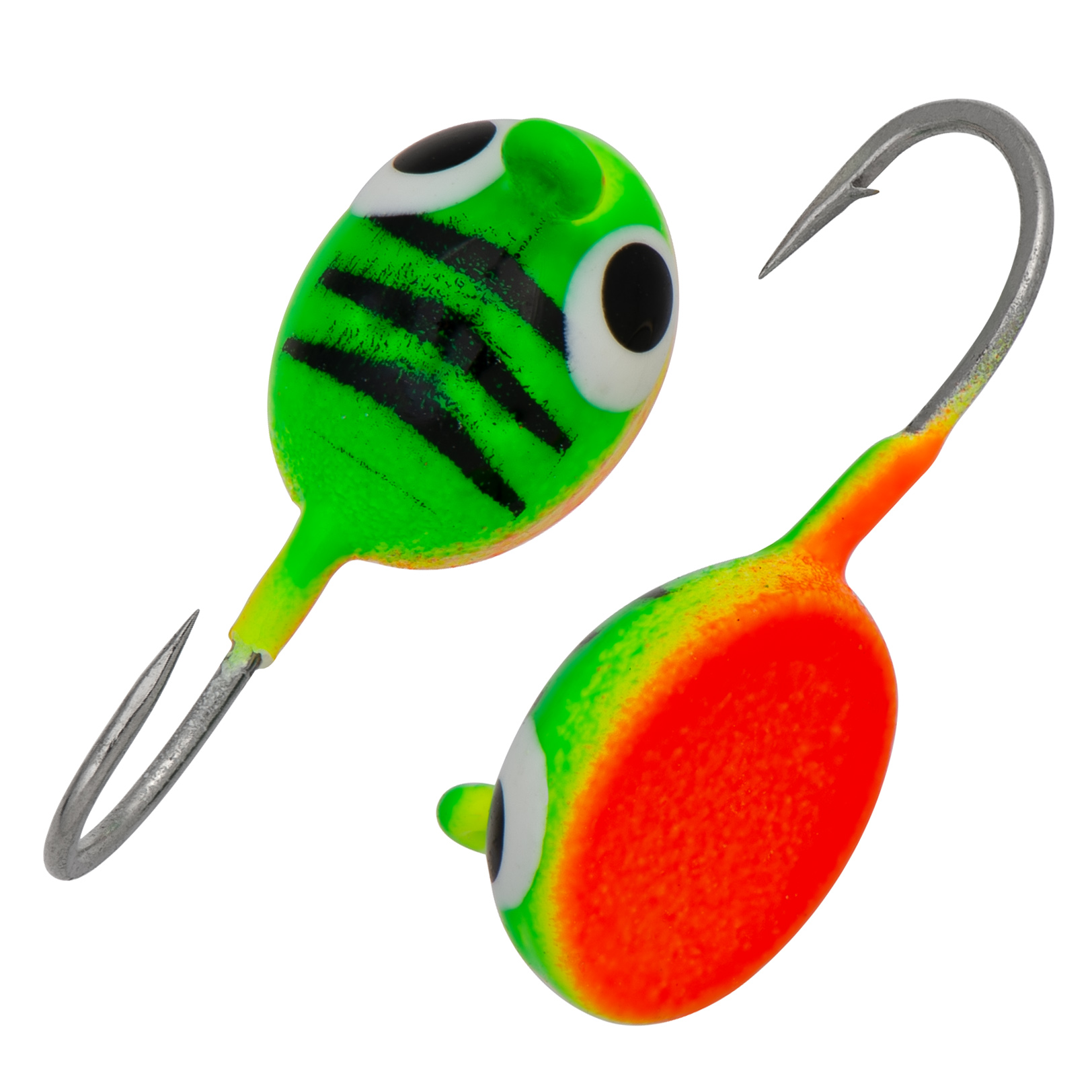 Плавунец с ушком d 4,0 мм, вес 1,00 гр, зелено-салат с полоской,оранж пузо /10 шт/