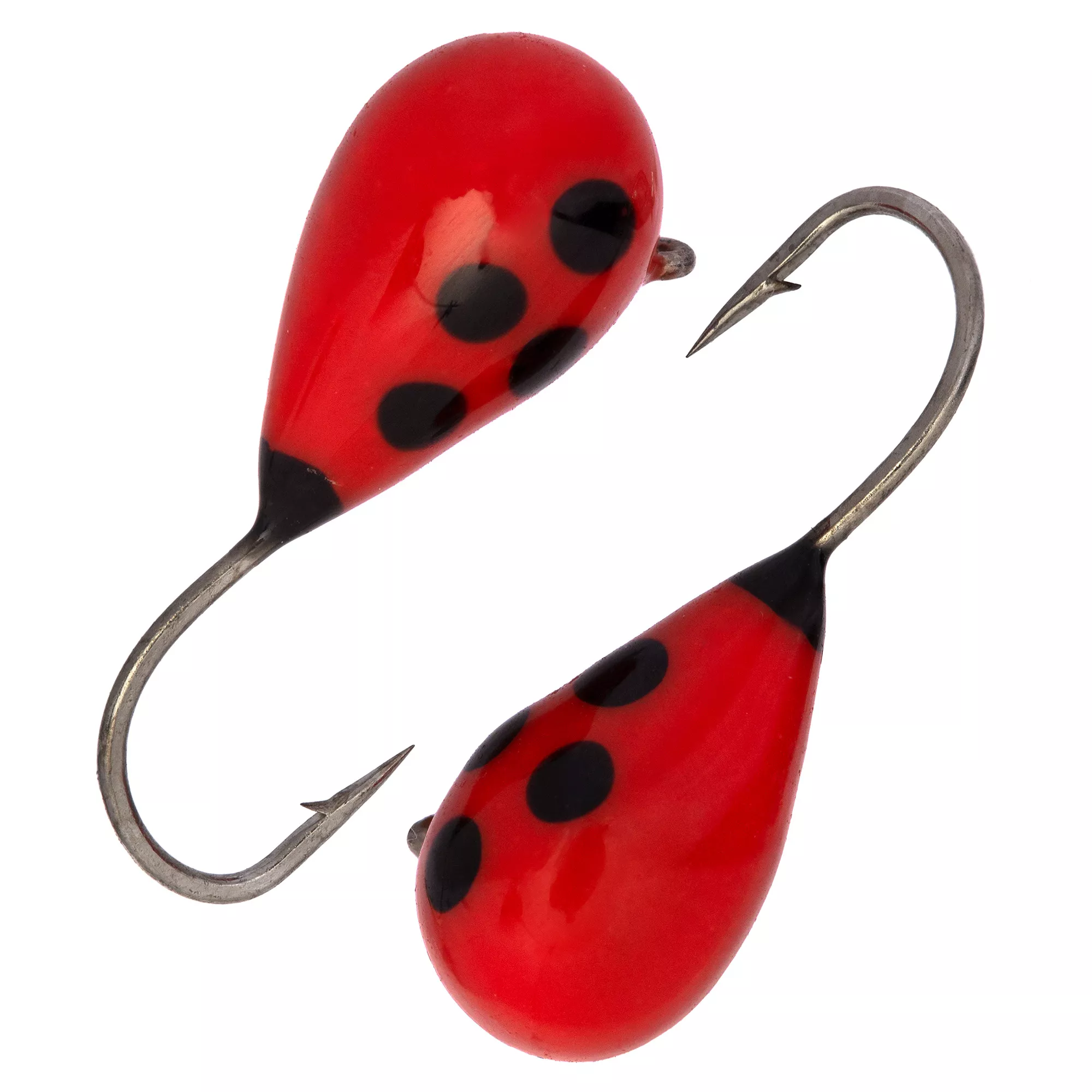 Капля с ушком d 5,5 мм, вес 2,5 гр, обмазка красная с точками /5 шт/