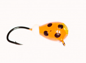 Капля с ушком d 4,0 мм, вес 1,1 гр, обмазка  оранжевая с точками /10 шт/