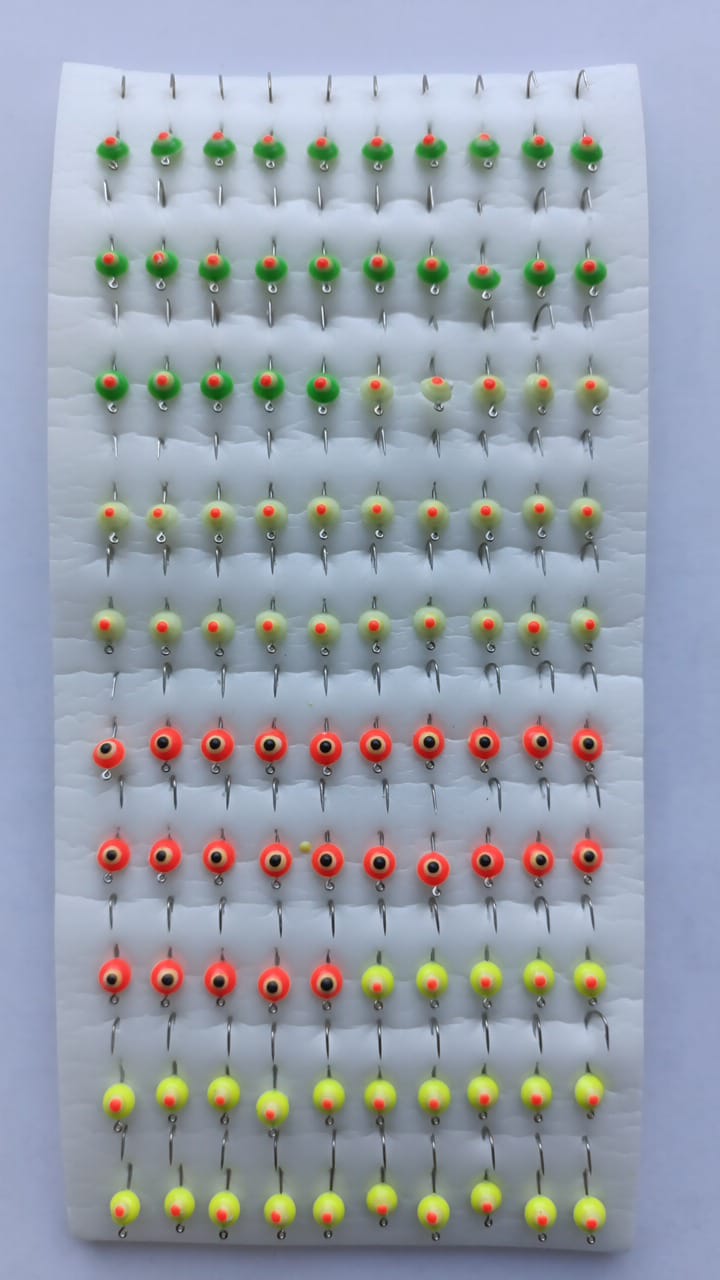 Мормышка фосфорная,  цвет в ассортименте /100 шт/