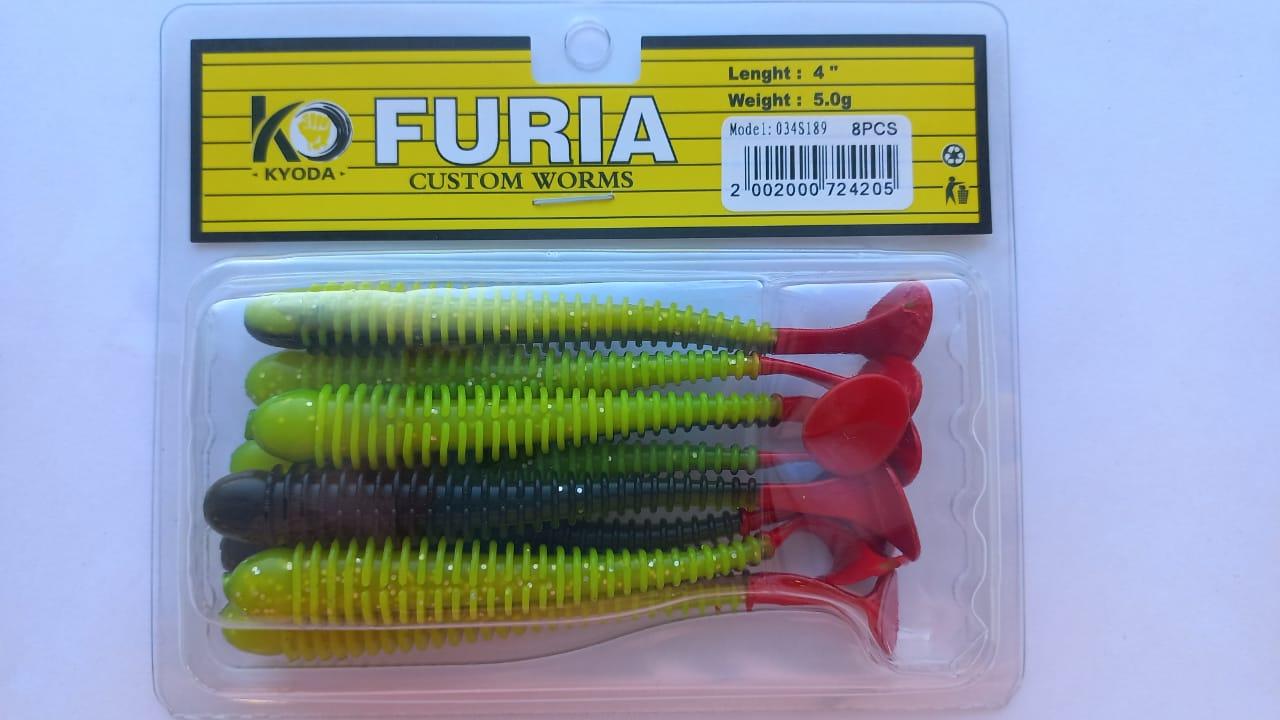 Виброхвост KYODA FURIA FA4, размер 10,2 см, цвет S189 (8 штук)