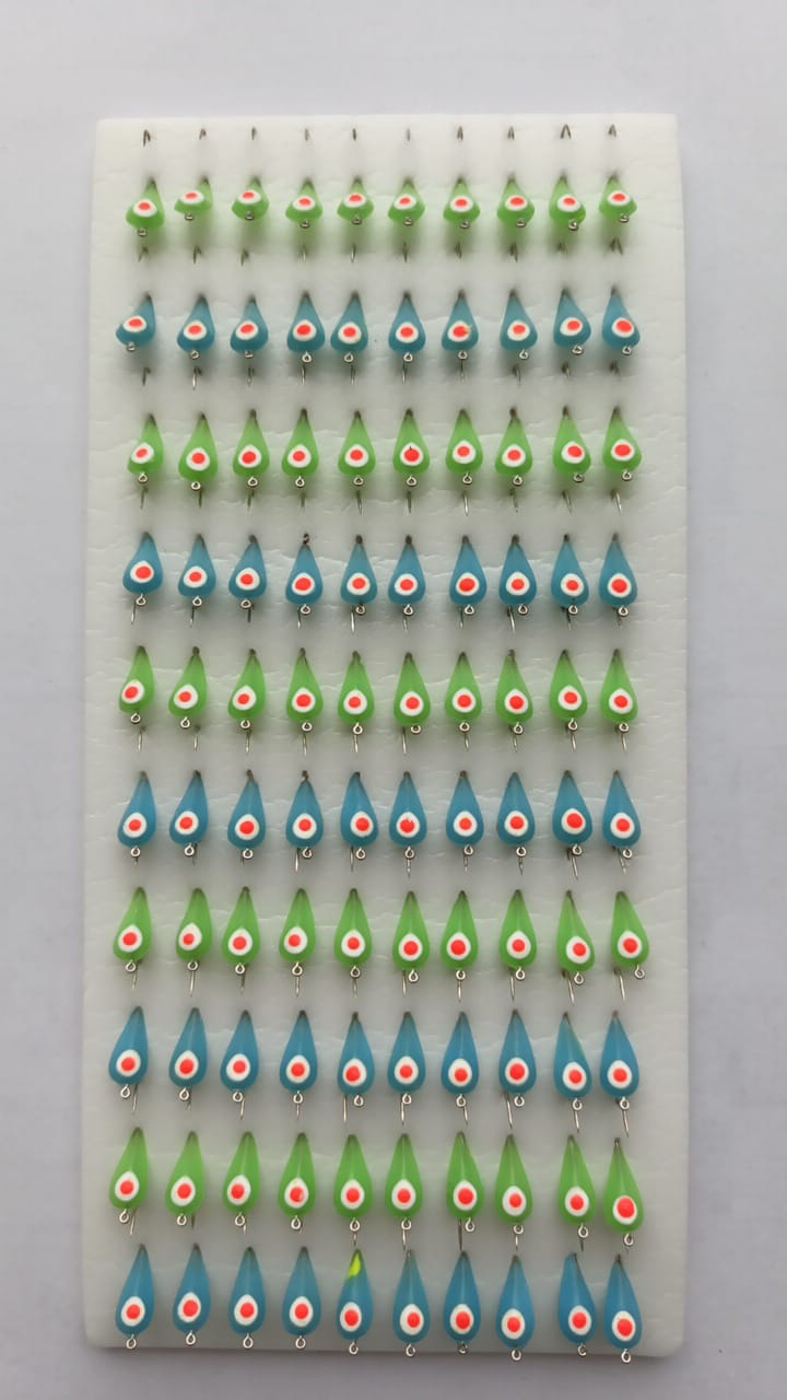 Мормышка фосфорная крашенная, цвет в ассортименте 100 шт(11)