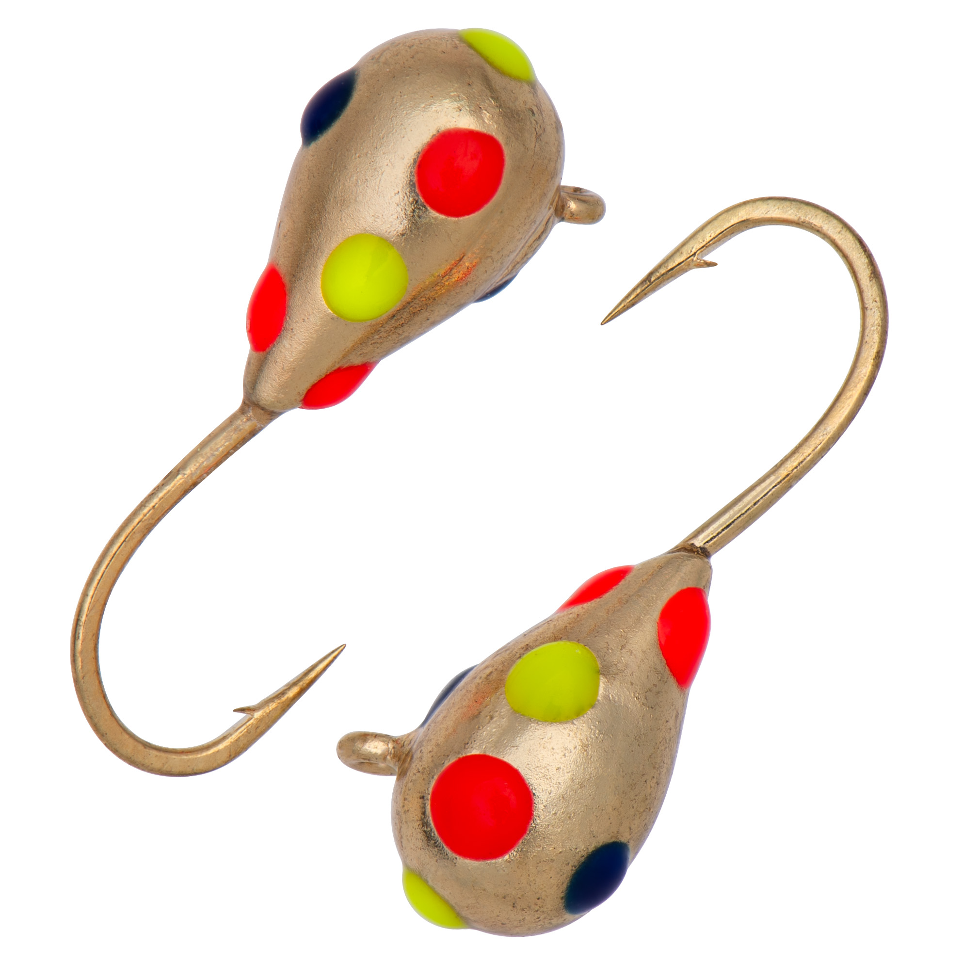 Капля с ушком d 3,0 мм, вес 0,44 гр, цвет золотой с разноцветными точками /10 шт/