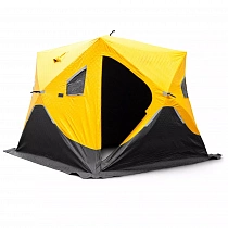 Палатка Куб "KYODA" NEW зимняя утепленная 2,4 х 2,4 х 2,00 желто-черная